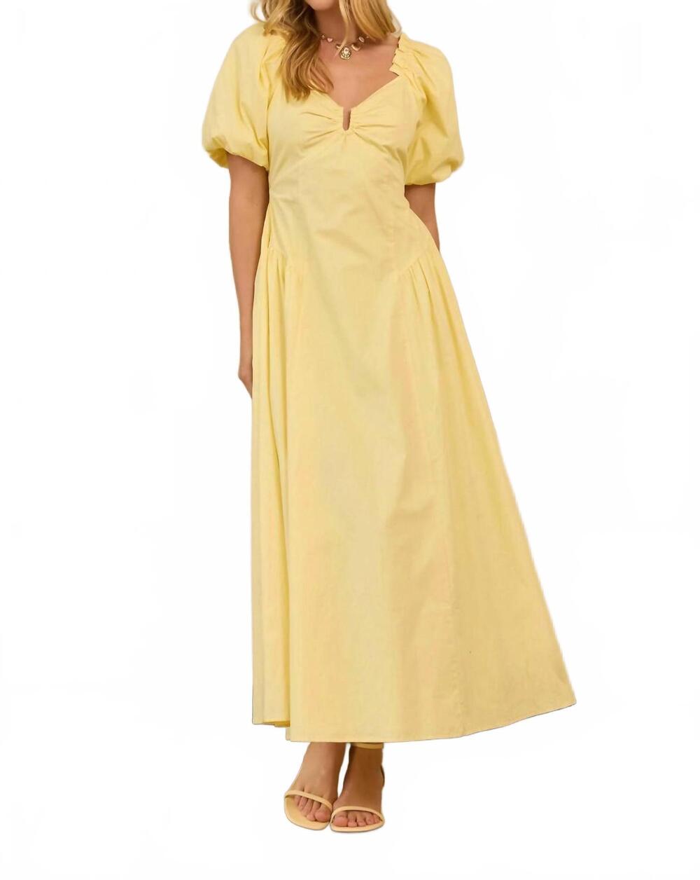 NEW SKIES ARE BLUE chasing sunshine maxi dress in butter yellow